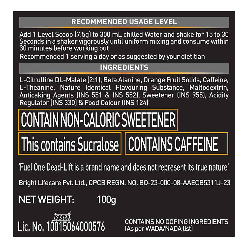 Fuel One Dead-Lift Pre Workout