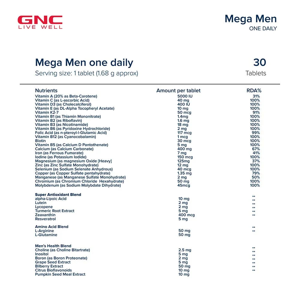 GNC Mega Men One Daily Multivitamin