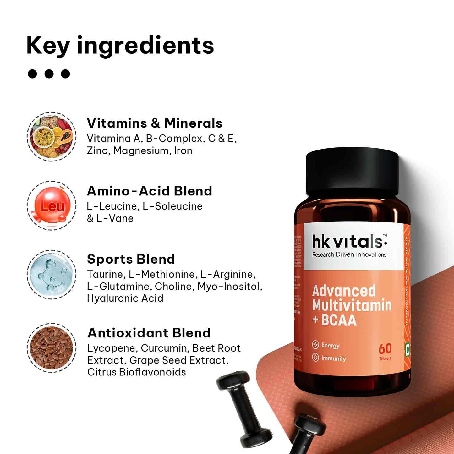 HealthKart HK Vitals Advanced Multivitamin with BCAA