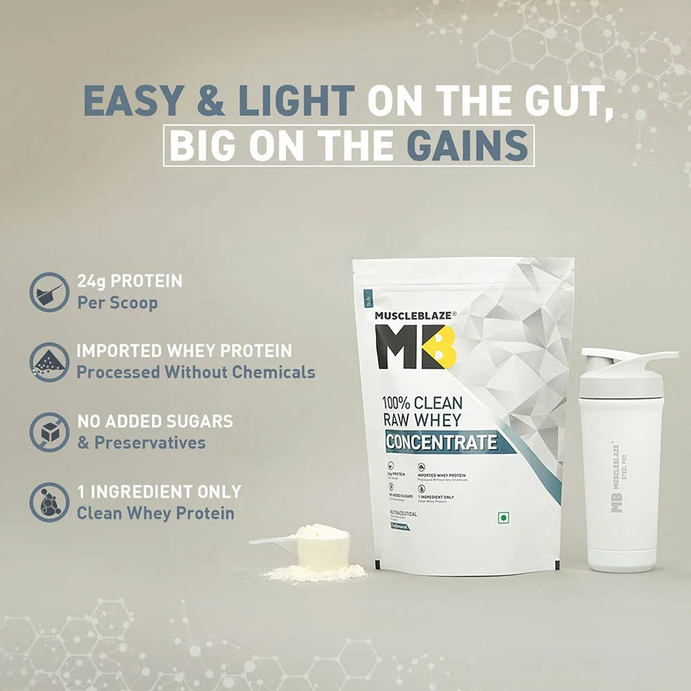 MuscleBlaze 100% Clean Raw Whey Concentrate