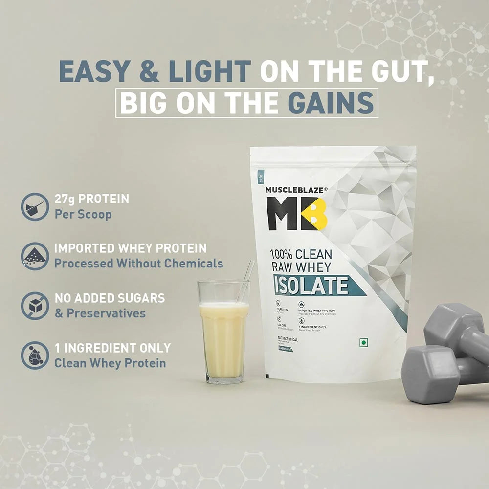 MuscleBlaze 100% Clean Raw Whey Isolate