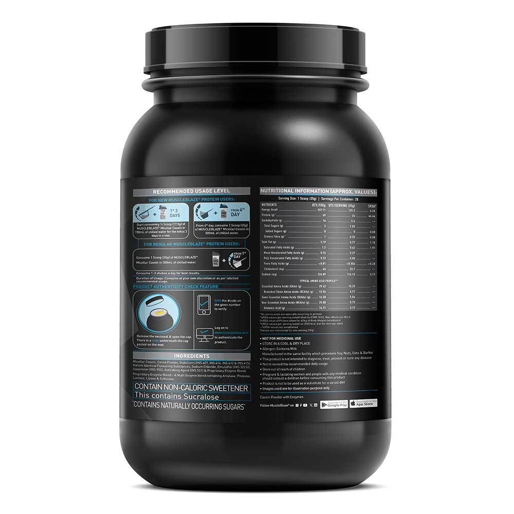 MuscleBlaze 100% Micellar Casein Slow Release Protein