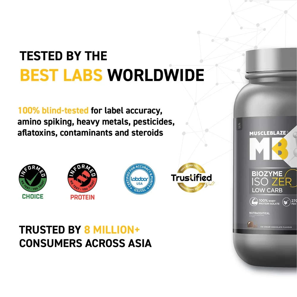 MuscleBlaze Biozyme Iso-Zero Low Carb Whey Protein