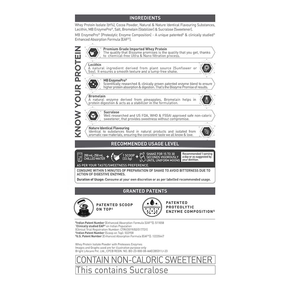 MuscleBlaze Biozyme Iso-Zero Low Carb Whey Protein
