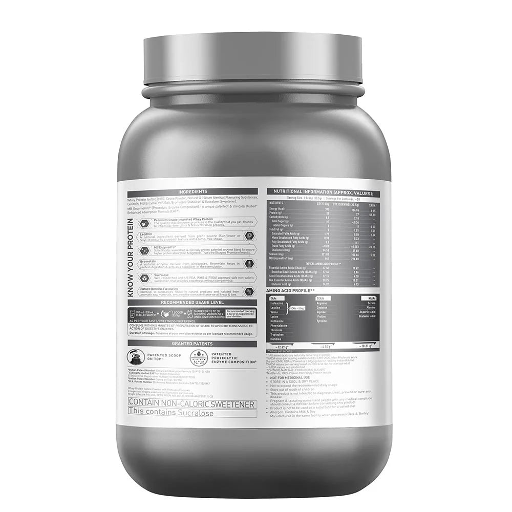 MuscleBlaze Biozyme Iso-Zero Low Carb Whey Protein
