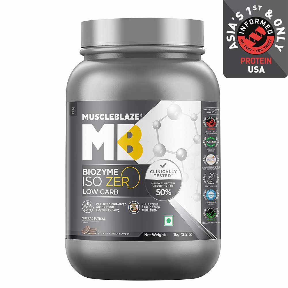 MuscleBlaze Biozyme Iso-Zero Low Carb Whey Protein