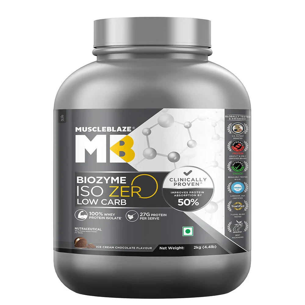 MuscleBlaze Biozyme Iso-Zero Low Carb Whey Protein
