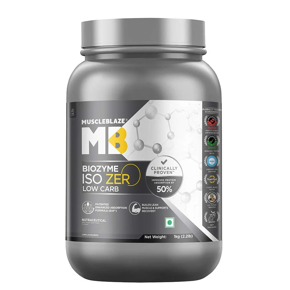 MuscleBlaze Biozyme Iso-Zero Low Carb Whey Protein