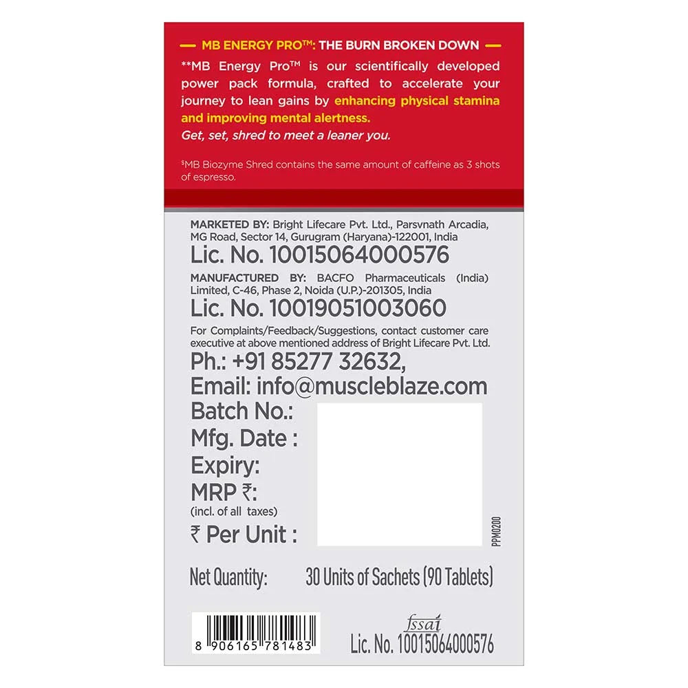 MuscleBlaze Biozyme Shred