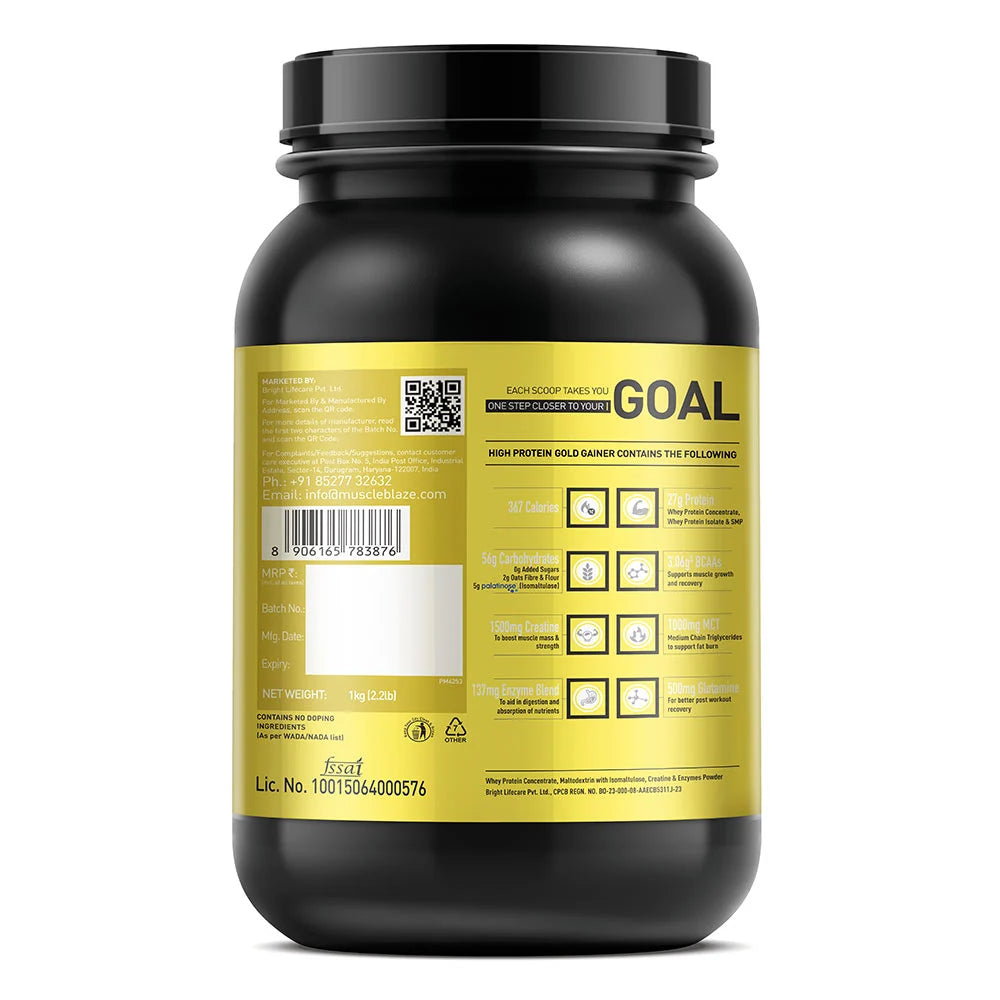 MuscleBlaze High Protein Gold Gainer