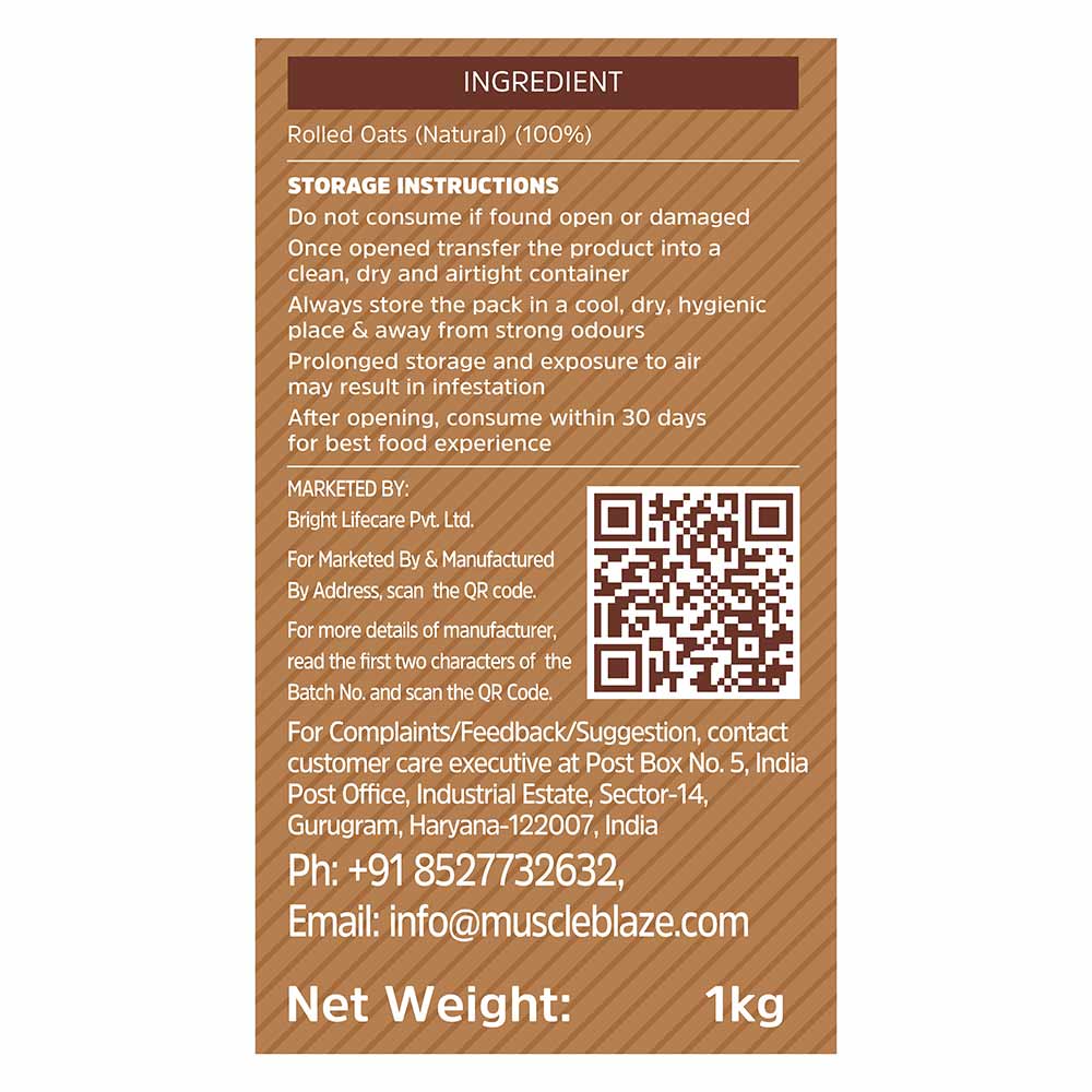 MuscleBlaze Instant Rolled Oats
