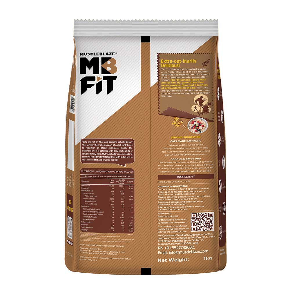 MuscleBlaze Instant Rolled Oats