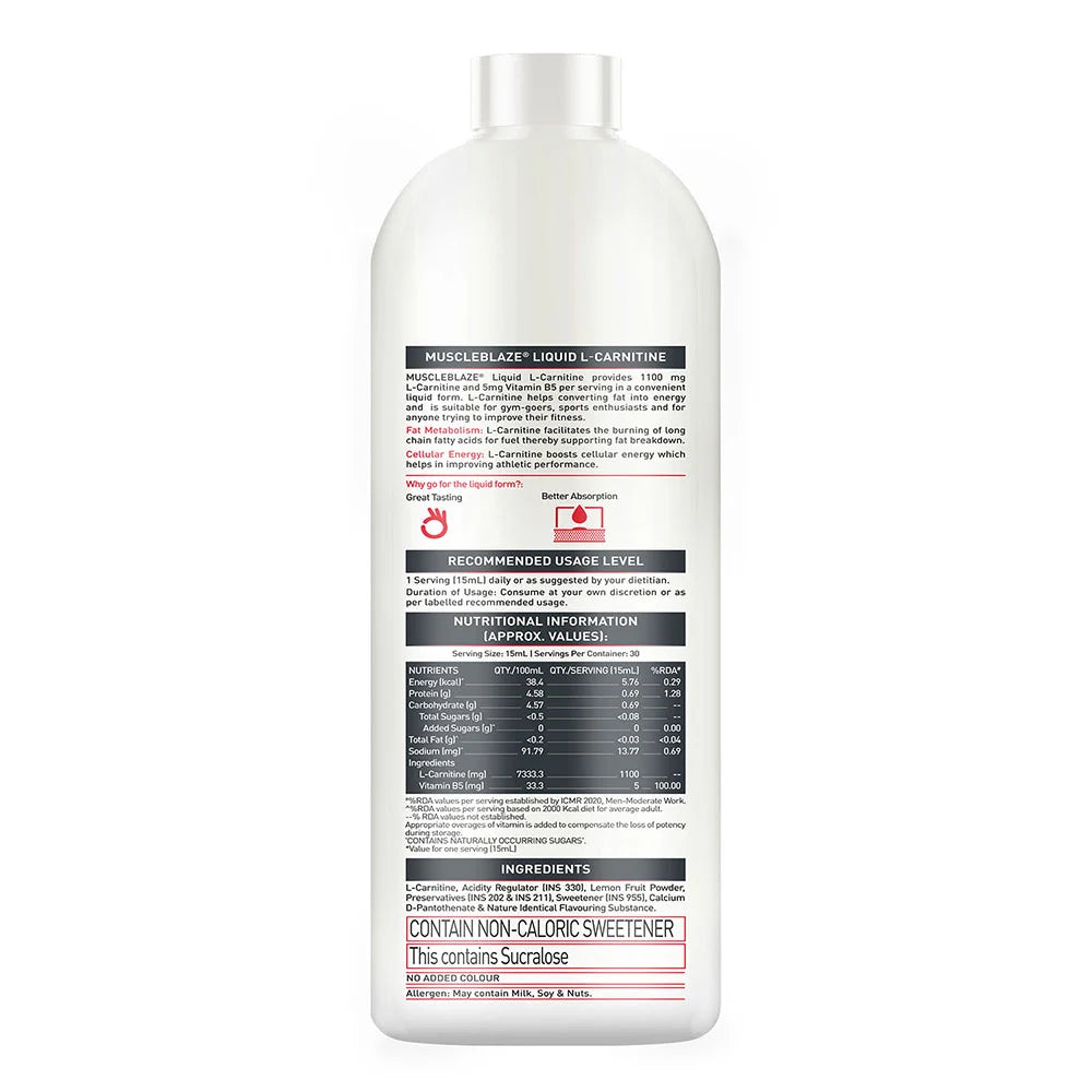 MuscleBlaze Liquid L-Carnitine 1100mg