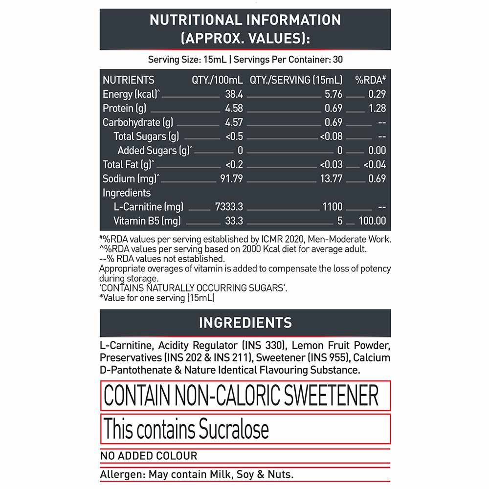 MuscleBlaze Liquid L-Carnitine 1100mg