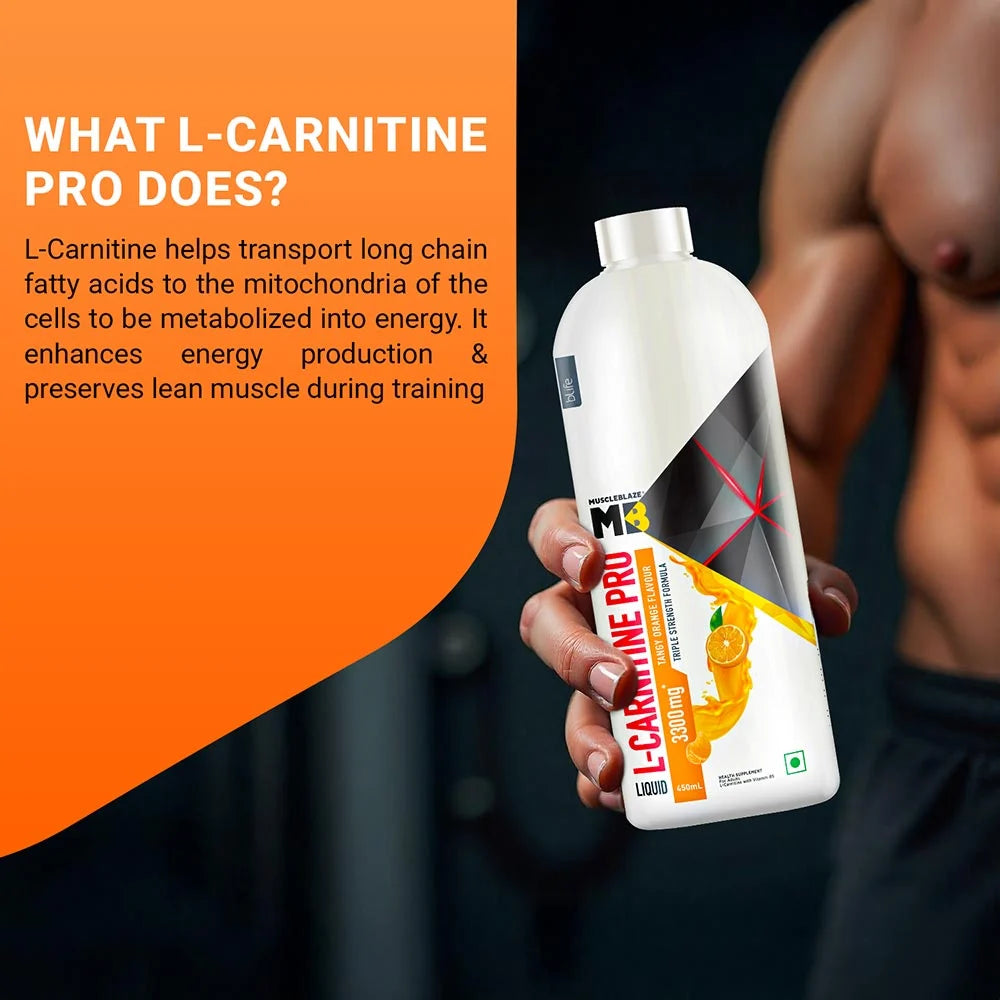 MuscleBlaze Liquid L-Carnitine PRO - 3300mg Triple Strength Formula