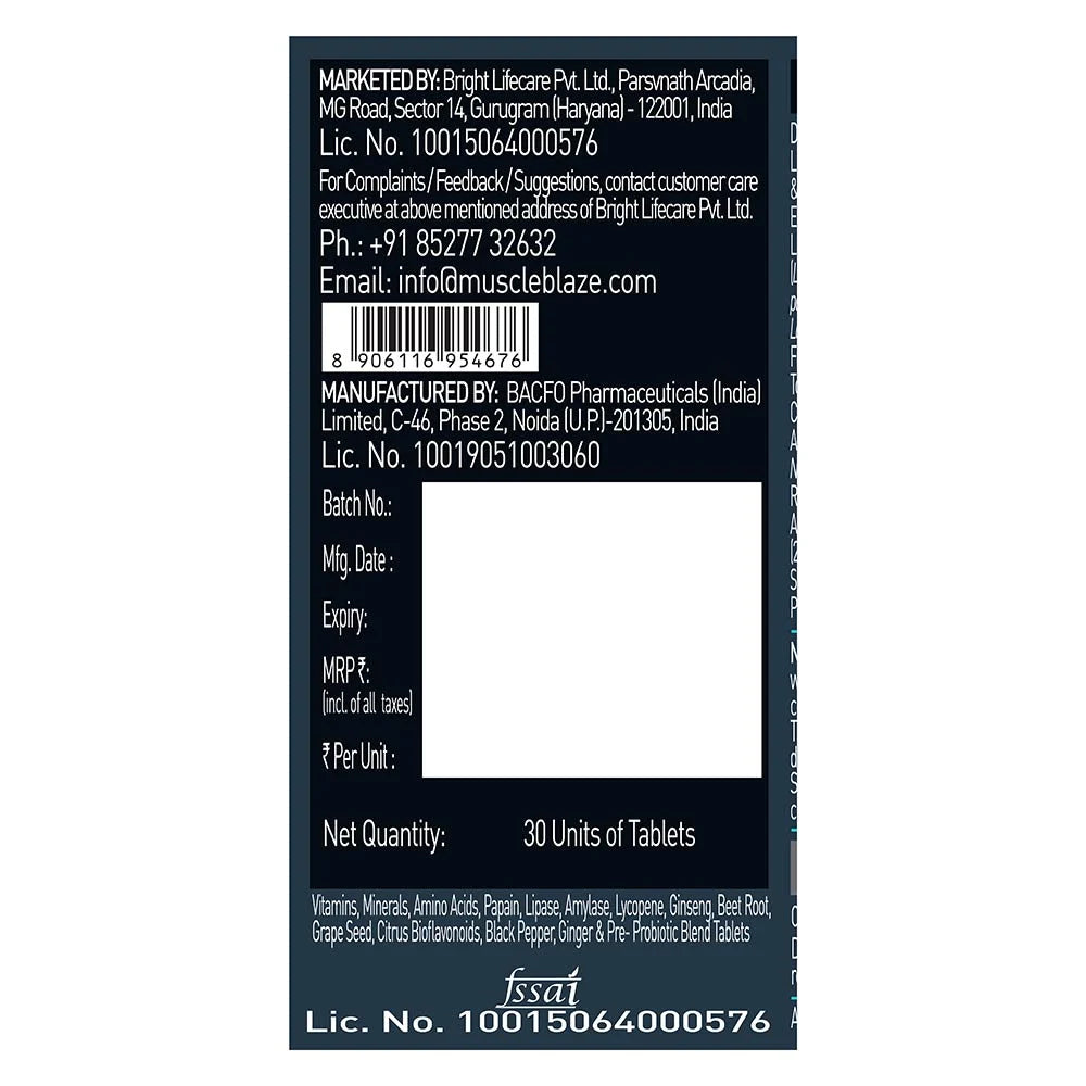 MuscleBlaze MB-VITE Daily Multivitamin, for Enhanced Energy, Stamina & Gut Health