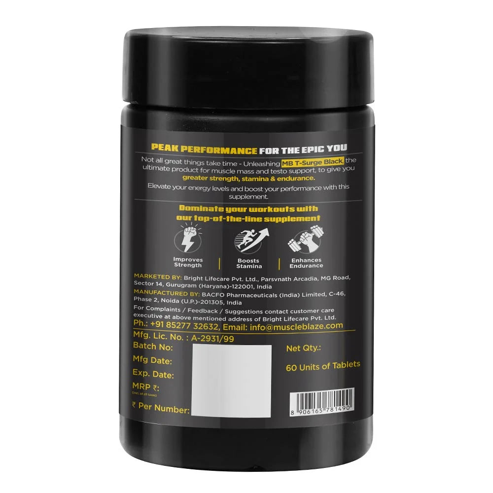 MuscleBlaze T-Surge Black