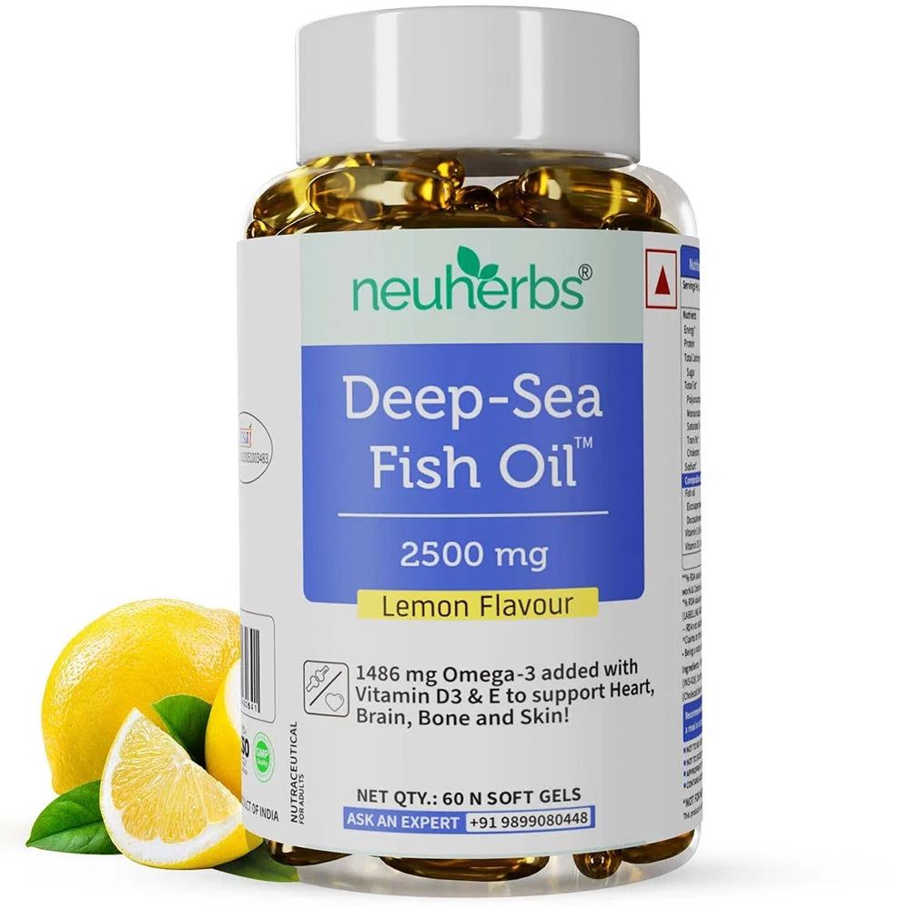 Neuherbs Omega 3 Deep Sea Fish Oil for Heart, Brain & Bone