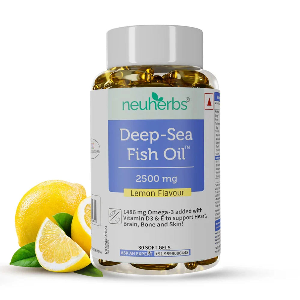 Neuherbs Omega 3 Deep Sea Fish Oil for Heart, Brain & Bone