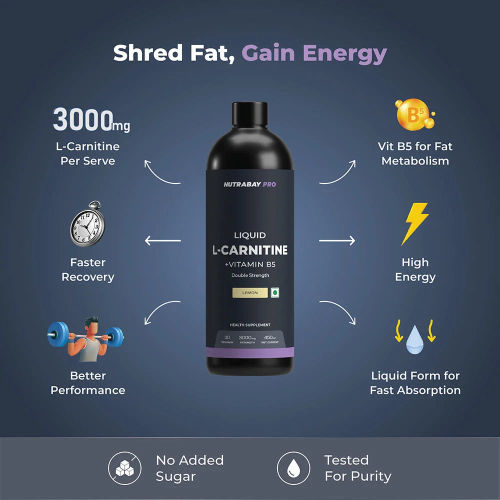 Nutrabay Pro Liquid L-Carnitine + Vitamin B5