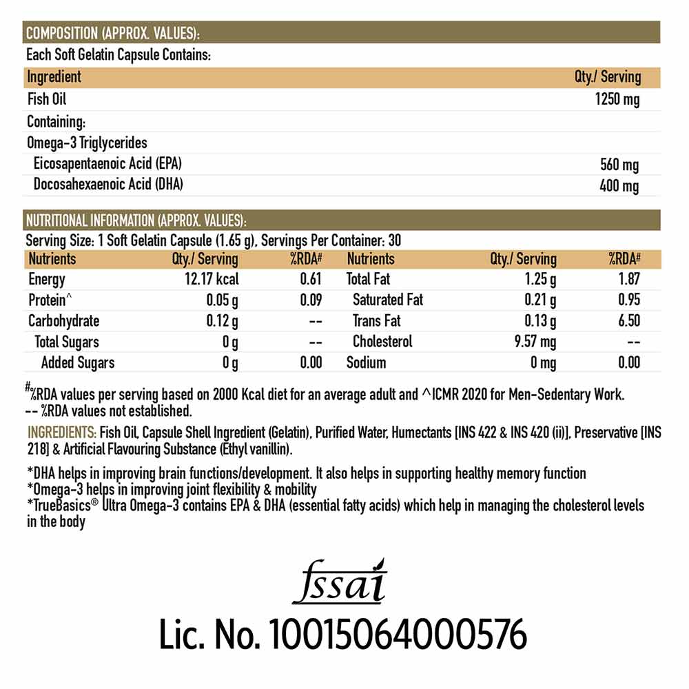 TrueBasics Ultra Omega-3