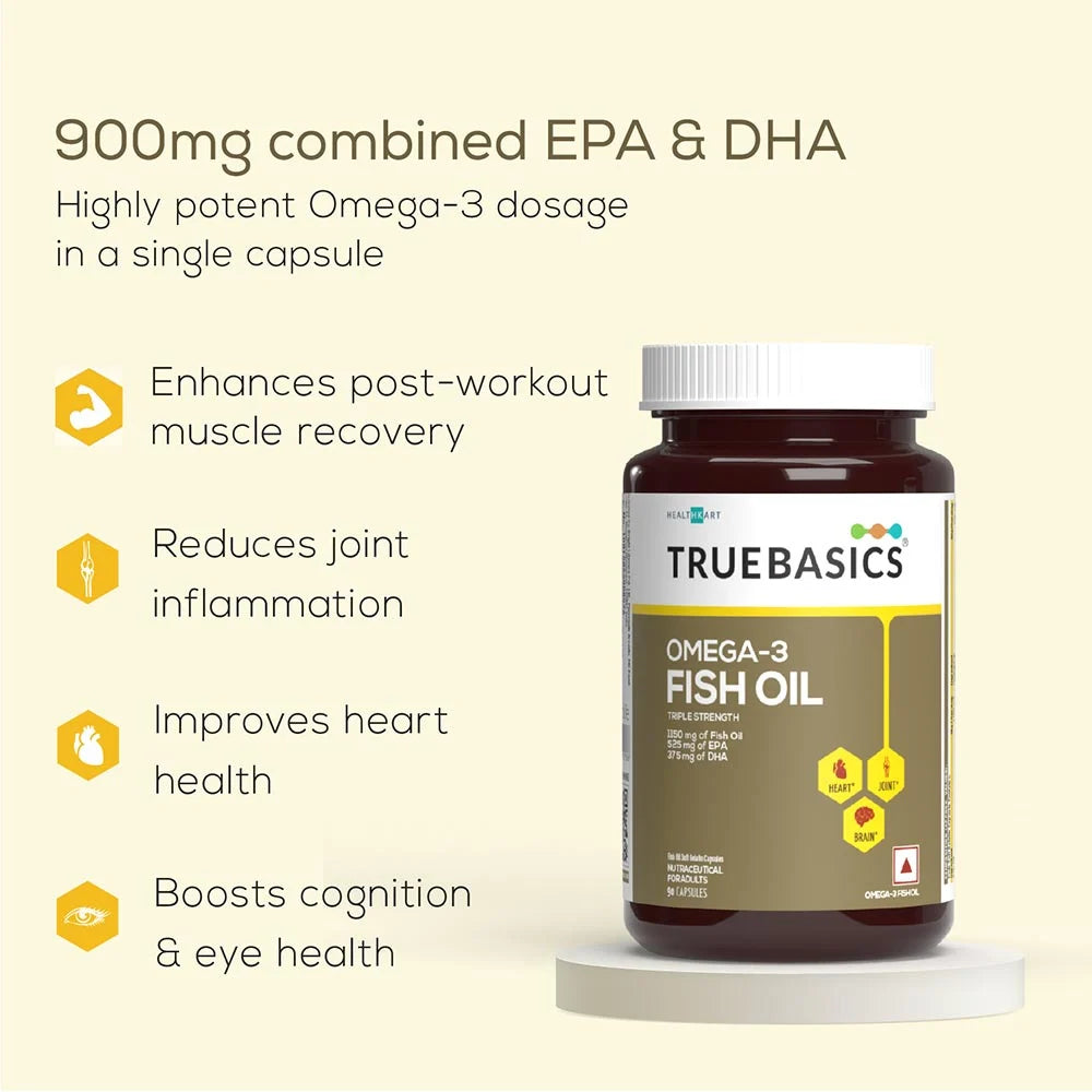TrueBasics Fish Oil with 1150mg Omega-3 525mg EPA 375mg DHA