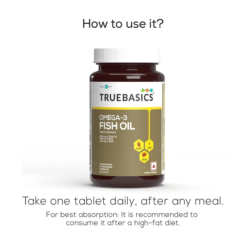 TrueBasics Fish Oil with 1150mg Omega-3 525mg EPA 375mg DHA