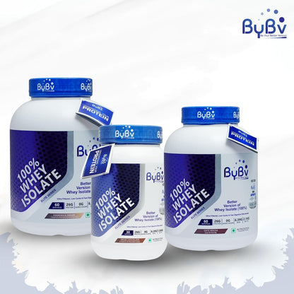 Bybv 100% Whey Isolate | 26 G Protein | 6.39G BCCA | Ultra Filter | Low Carbs | Fast Digestive enzymes