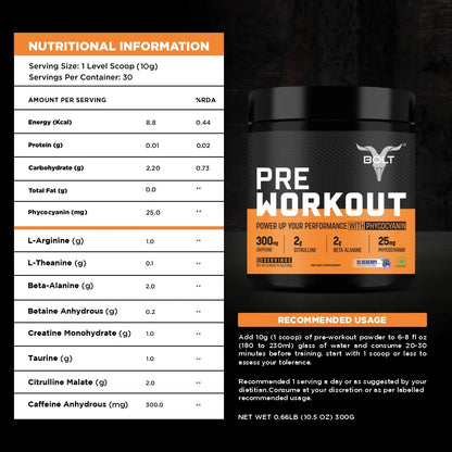 Bolt Pre-Workout Powder