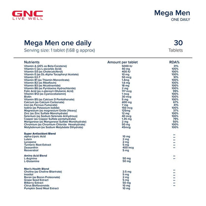 GNC Mega Men One Daily Multivitamin