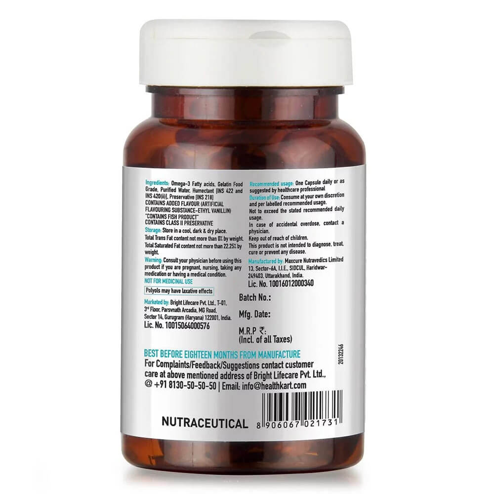 HealthKart Omega 3 1000mg with 180mg EPA and 120mg DHA OP