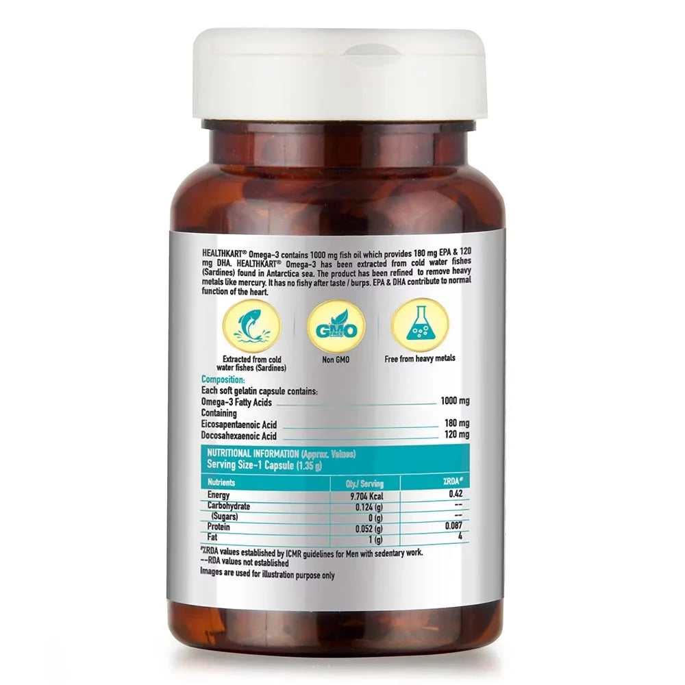 HealthKart Omega 3 1000mg with 180mg EPA and 120mg DHA OP