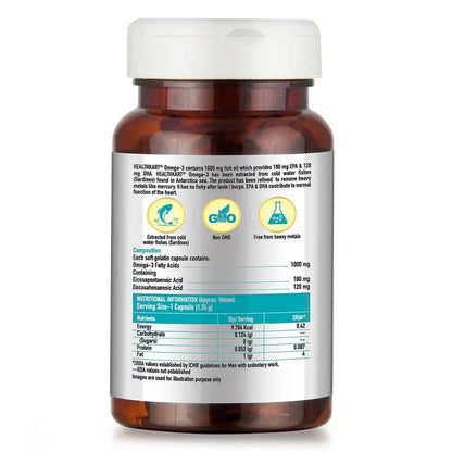 HealthKart Omega 3 1000mg with 180mg EPA and 120mg DHA OP