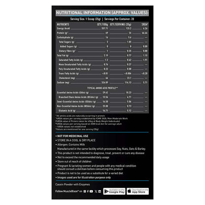 MuscleBlaze 100% Micellar Casein Slow Release Protein