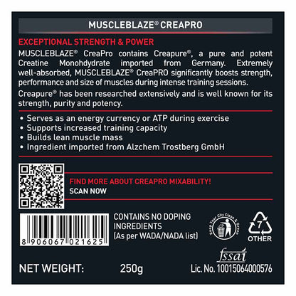 MuscleBlaze CreaPRO Creatine with Creapure® Powder from Germany