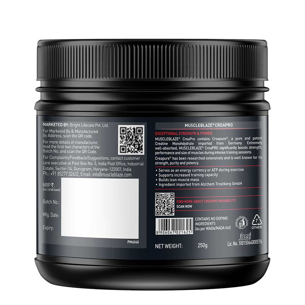 MuscleBlaze CreaPRO Creatine with Creapure® Powder from Germany