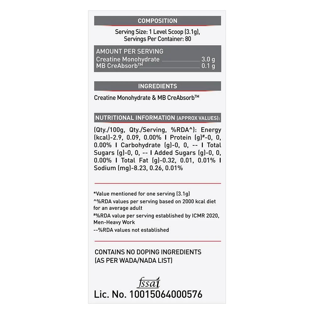 MuscleBlaze Creatine Monohydrate CreAMP