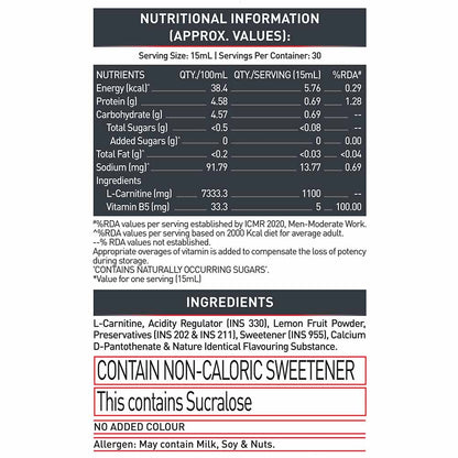 MuscleBlaze Liquid L-Carnitine 1100mg