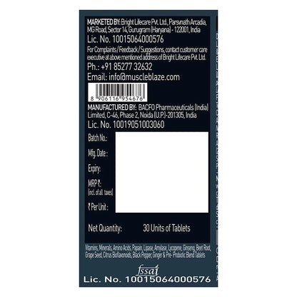 MuscleBlaze MB-VITE Daily Multivitamin, for Enhanced Energy, Stamina & Gut Health
