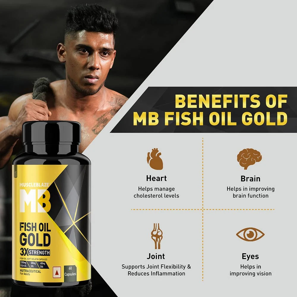 MuscleBlaze Omega 3 Fish Oil Gold 3x Triple Strength