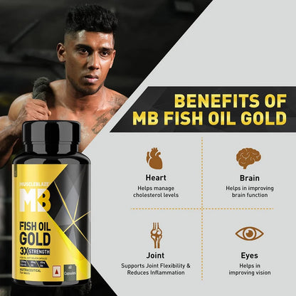 MuscleBlaze Omega 3 Fish Oil Gold 3x Triple Strength