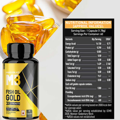 MuscleBlaze Omega 3 Fish Oil Gold 3x Triple Strength