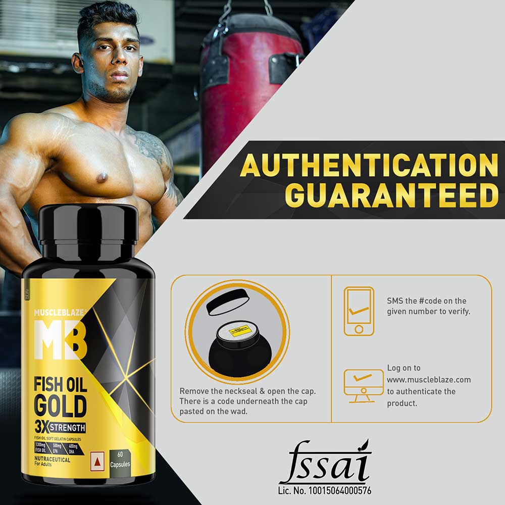MuscleBlaze Omega 3 Fish Oil Gold 3x Triple Strength