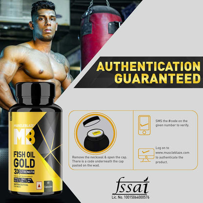 MuscleBlaze Omega 3 Fish Oil Gold 3x Triple Strength