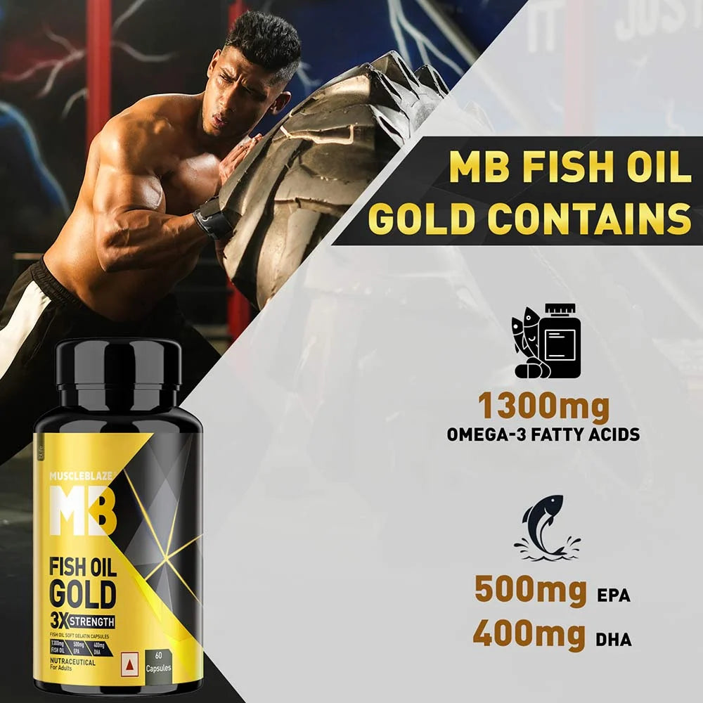 MuscleBlaze Omega 3 Fish Oil Gold 3x Triple Strength