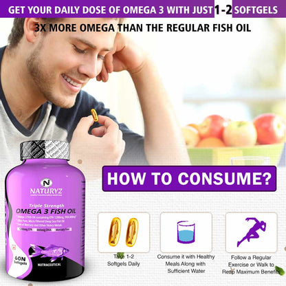Naturyz Triple Strength Omega 3 Fish Oil