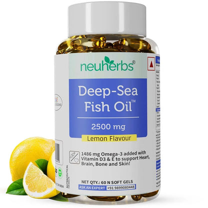 Neuherbs Omega 3 Deep Sea Fish Oil for Heart, Brain & Bone