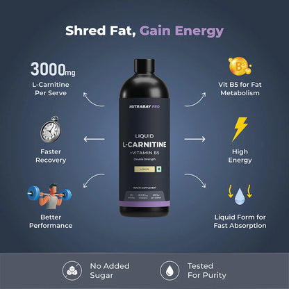 Nutrabay Pro Liquid L-Carnitine + Vitamin B5
