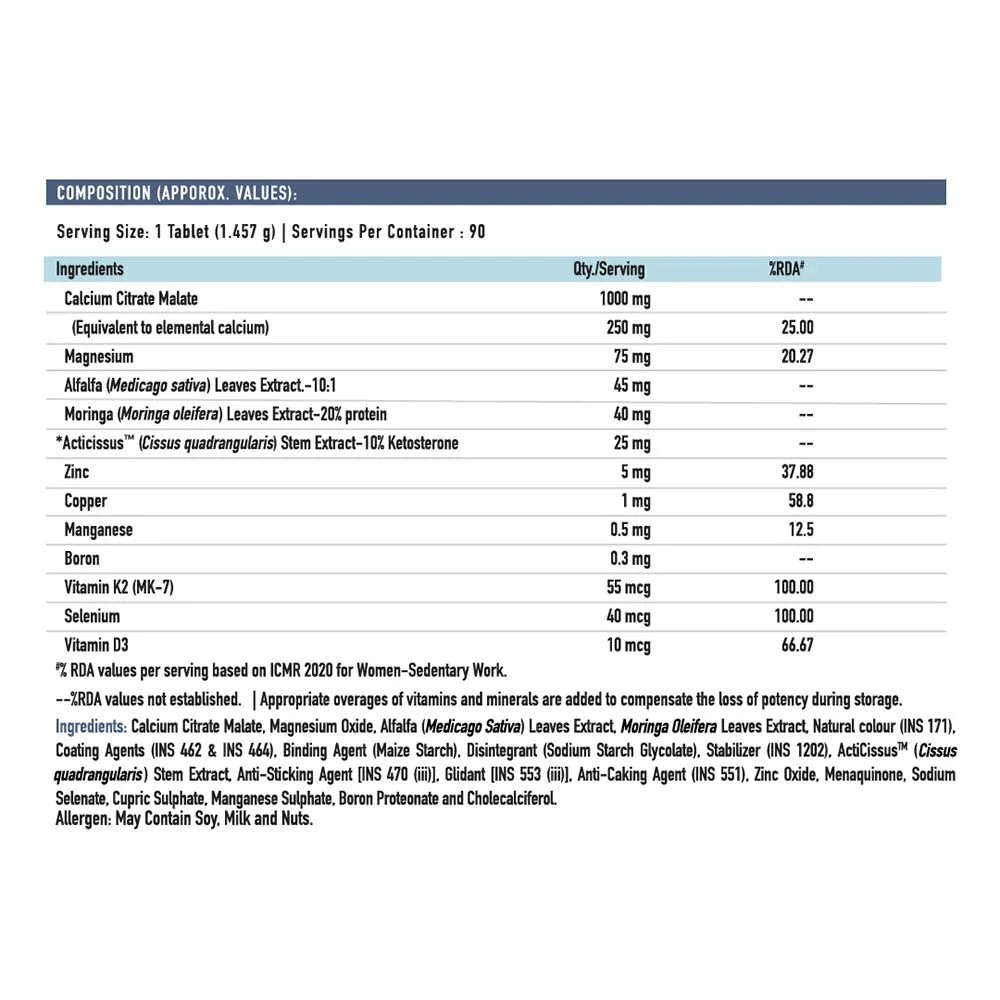 TrueBasics Advance Calcium Vitamin D3 & K2MK7