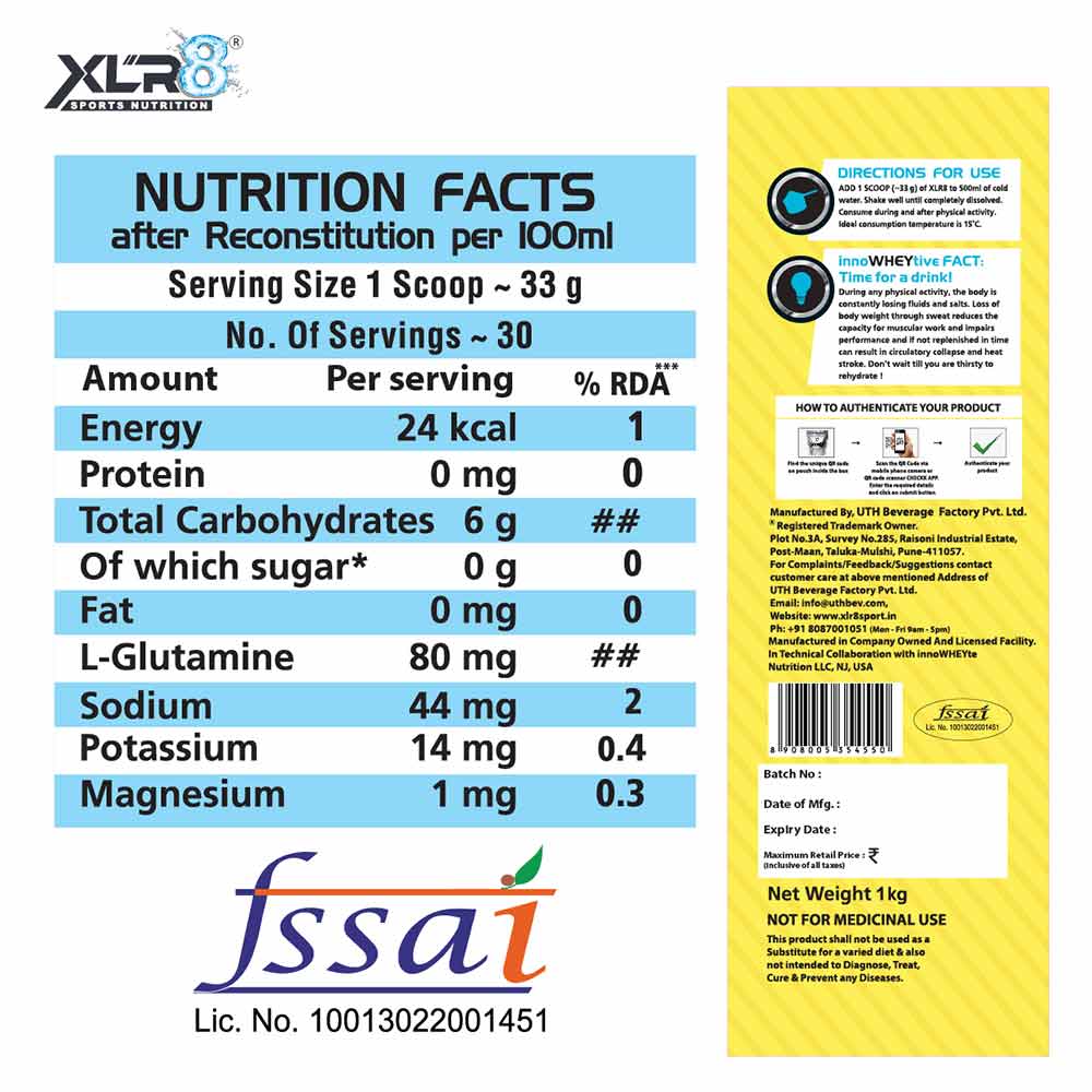 XLR8 Isotonic Re Hydration Drink
